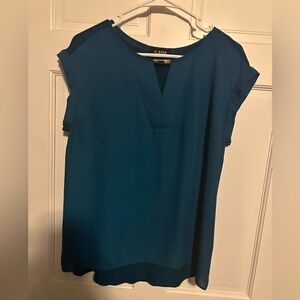 A. Byer Women's Teal V-Neck Blouse